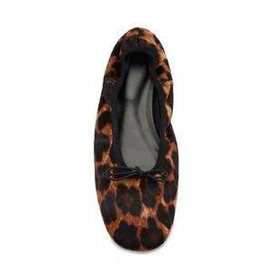 MNG by MANGO Leopard Calf Hair Ballerina Flats Womens 41 US 10 NEW